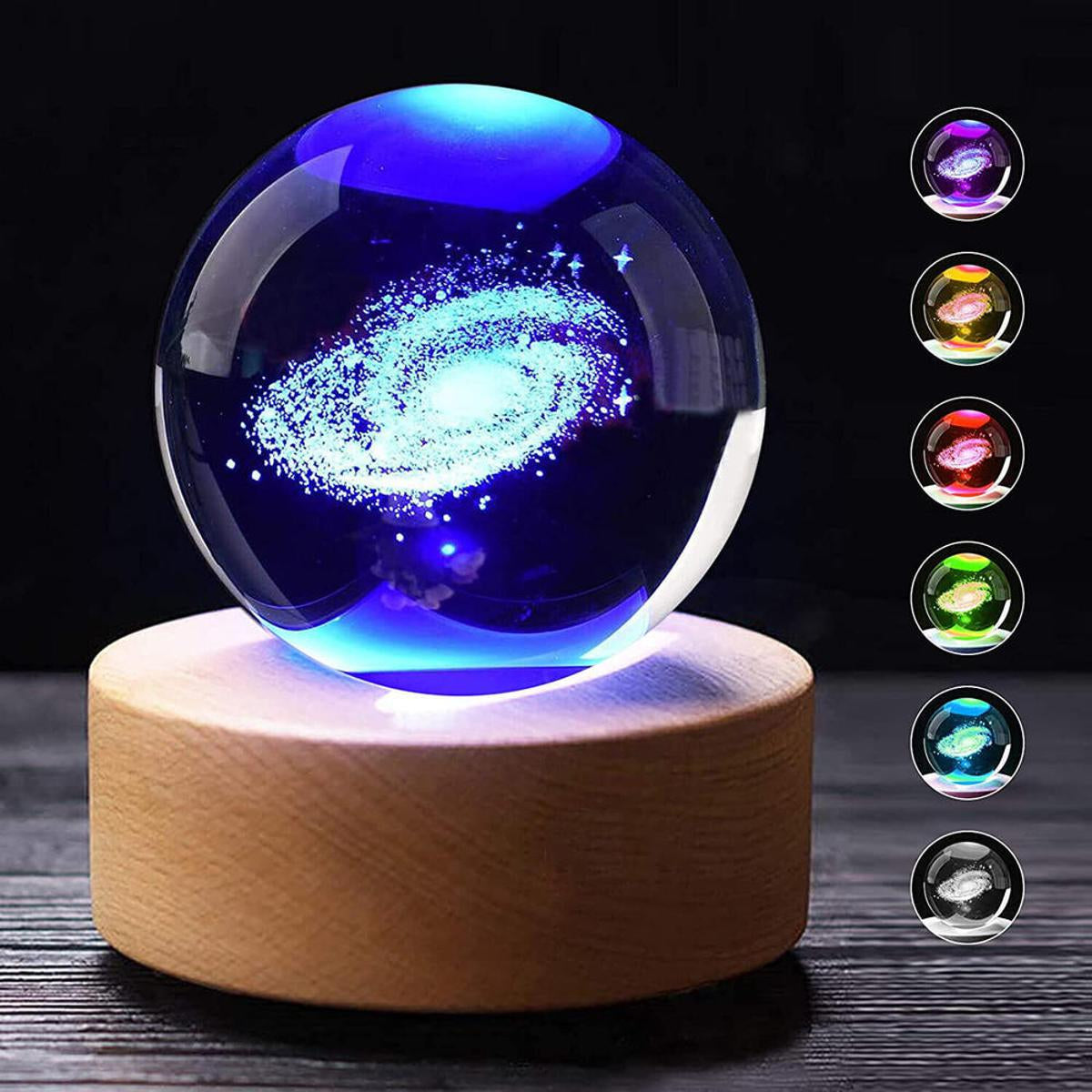 3D Crystal Ball LED Lamp with Laser Engraving.