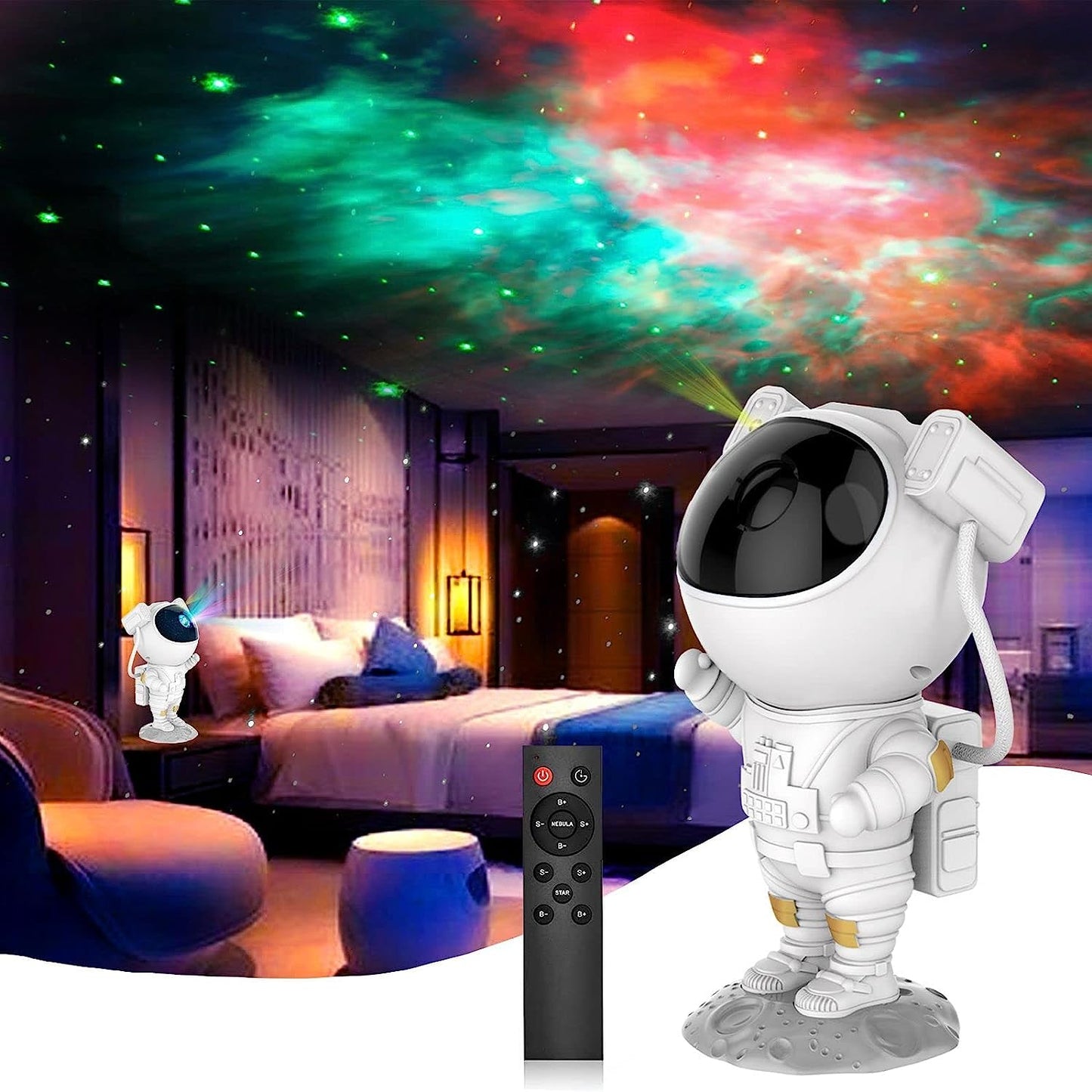 Astronaut Galaxy Light Projector, Remote Control and 360°Rotation Magnetic Head