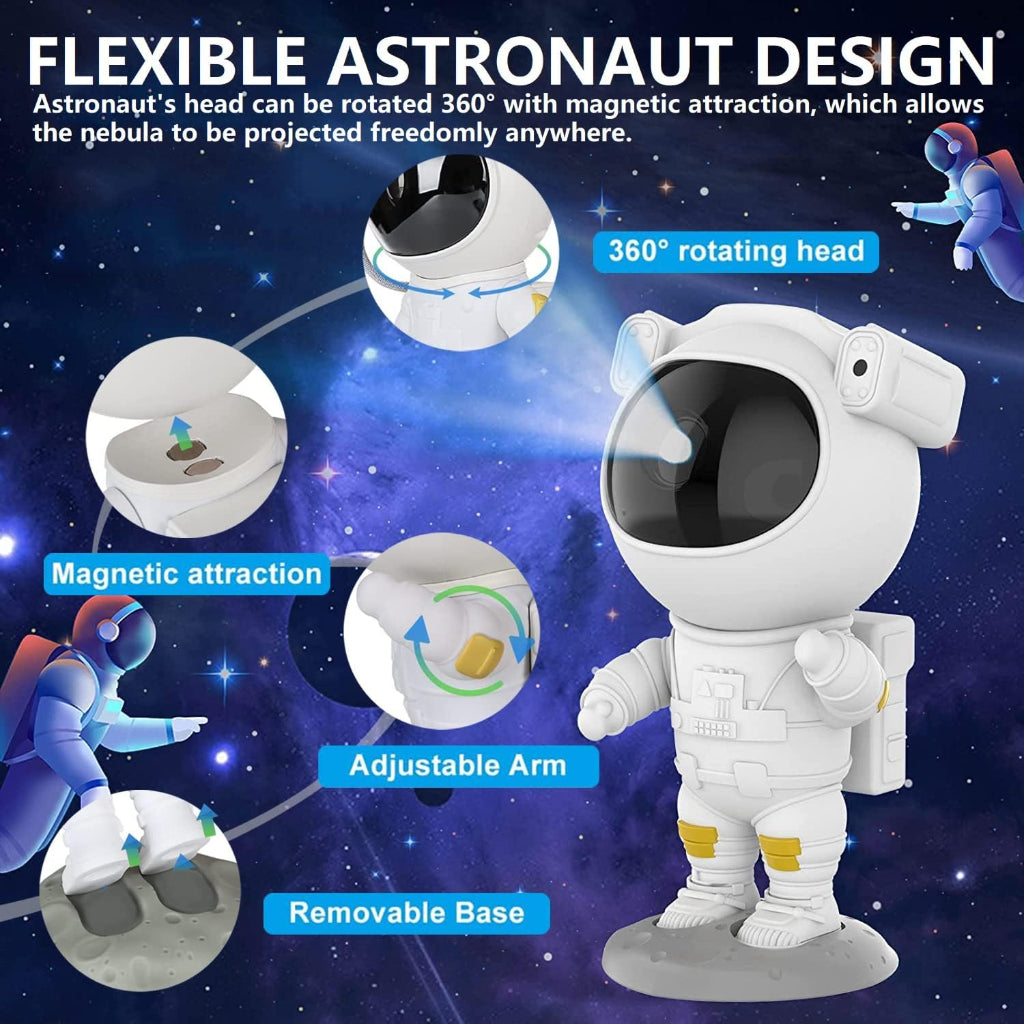 Astronaut Galaxy Light Projector, Remote Control and 360°Rotation Magnetic Head