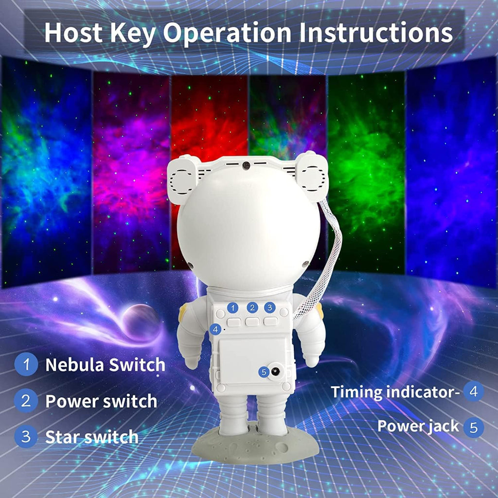 Astronaut Galaxy Light Projector, Remote Control and 360°Rotation Magnetic Head