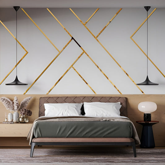 Acrylic Golden Stripe Mirror Wall Stickers