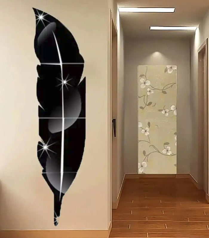 3D Silver Acrylic Leaf Mirror