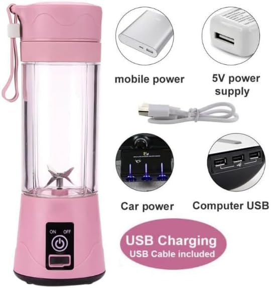 Portable Blender, Personal Size Blenders with USB Rechargeable, Mini Fruit Juice Mixer