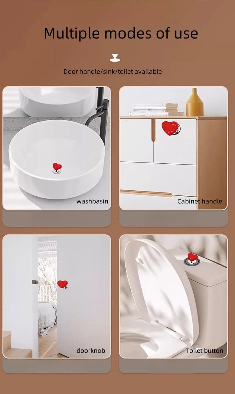 Multipurpose Heart Shape-Press Button for toilet-Drawer Handle Decoration