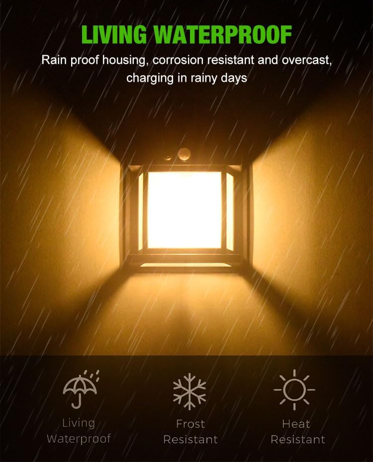 Solar Wall Light with Motion Sensor, Wireless Auto Chargeable