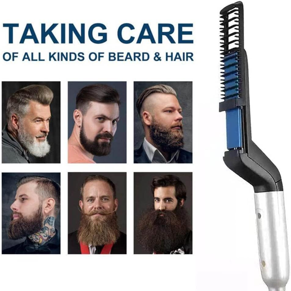 Beard Straightener for Men, Hair Straightener Brush