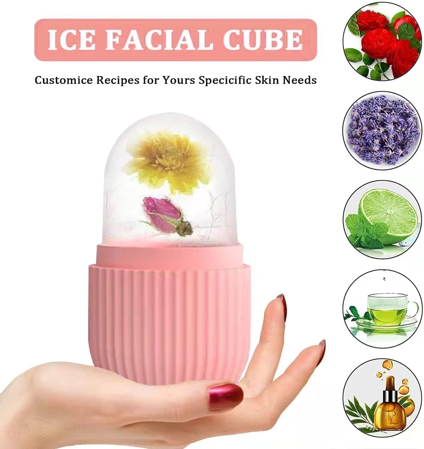 Ice Roller For Face, Beauty Facial Massage Ice Roller, Glow Cube Ice Roller for Face