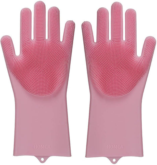 Silicone Dish Washing Gloves, Silicon Cleaning Gloves, For Kitchen Dishwashing & Pet Grooming