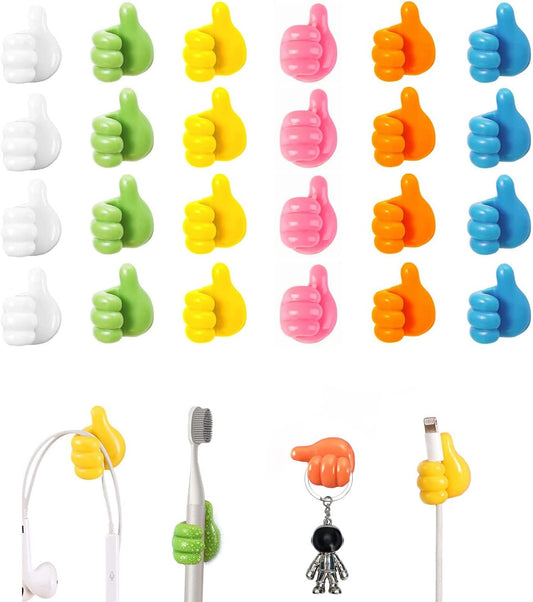 Thumb Wall Hooks for Hanging, Self Adhesive-For Cable, makeup brush, Kitchen