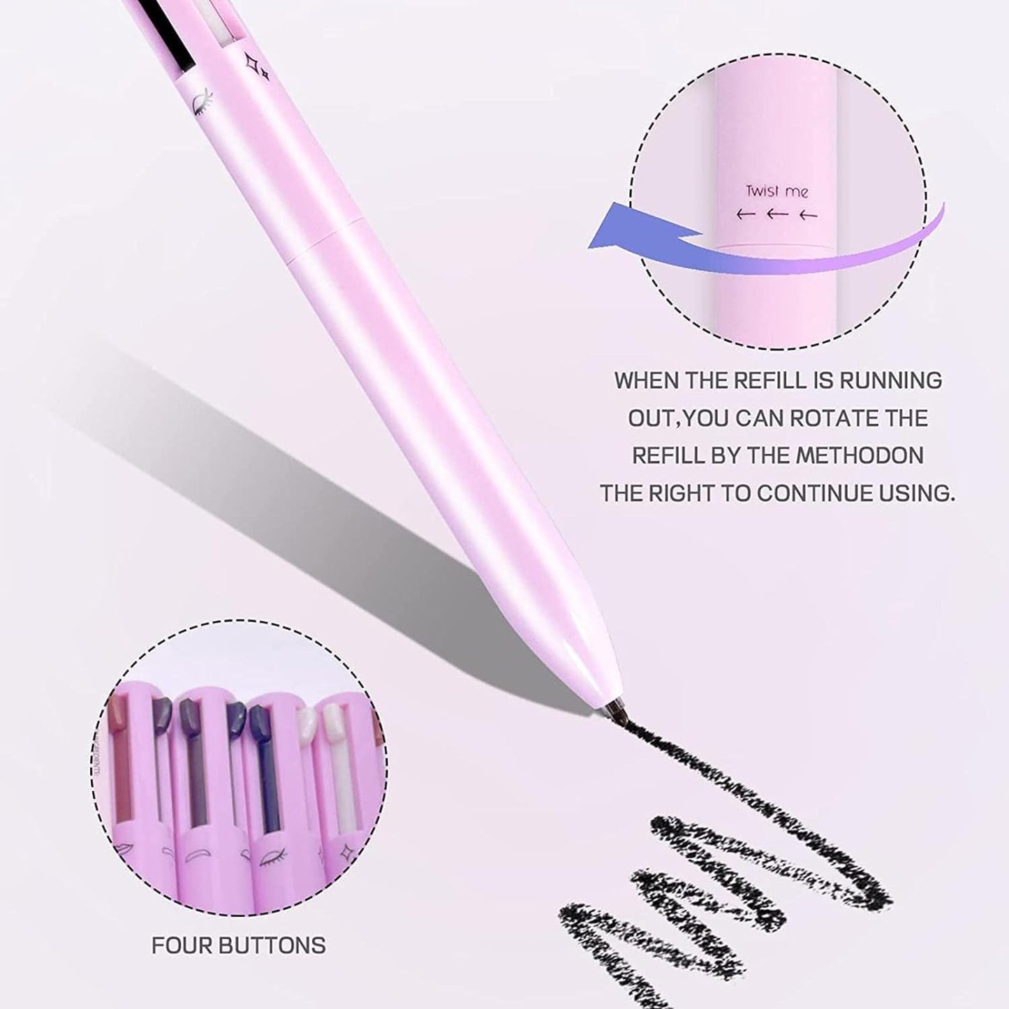 4 In 1 Waterproof Makeup Pen Eyebrow Pencil