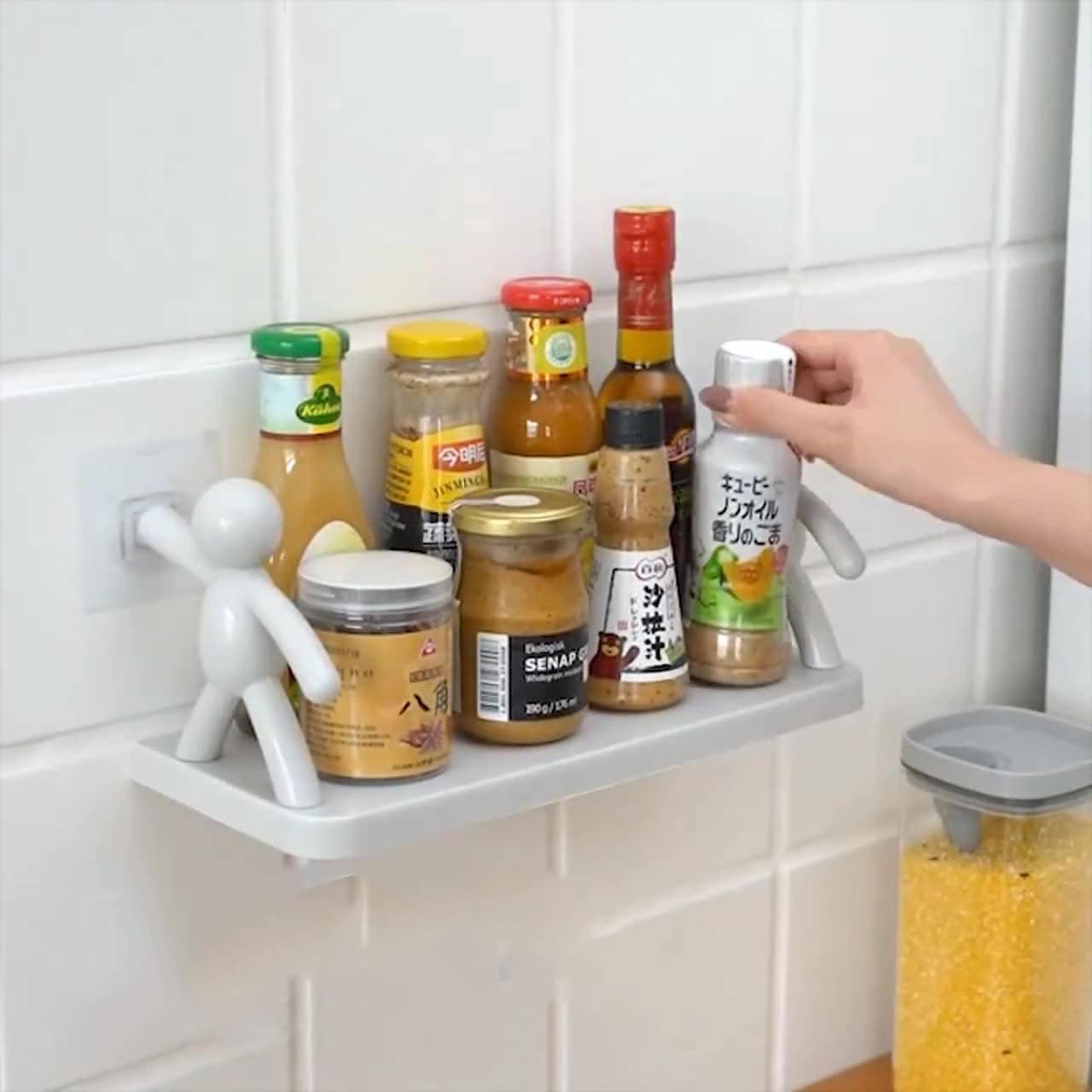 Creative Wall Shelf for Kitchen & Bath Organizer-No Drill-Holder Rack