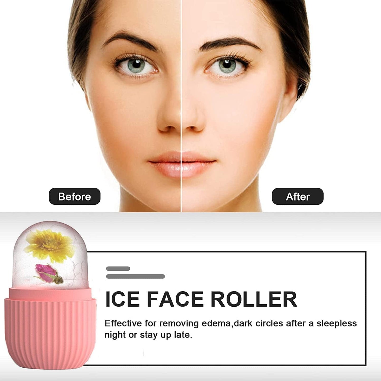 Ice Roller For Face, Beauty Facial Massage Ice Roller, Glow Cube Ice Roller for Face