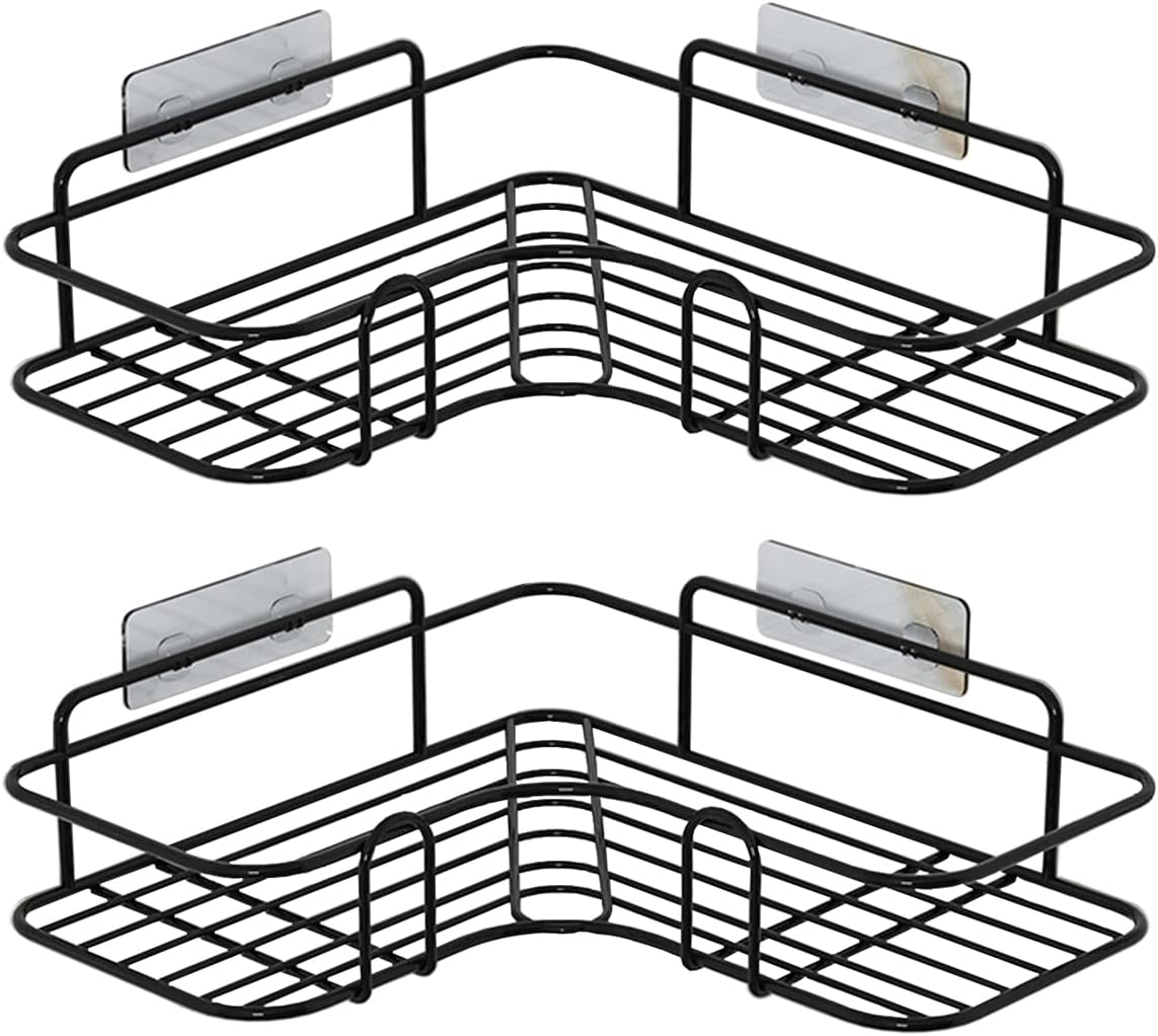 Corner Shower Caddy Shelf Rack Storage, Adhesive No Drilling, Rustproof