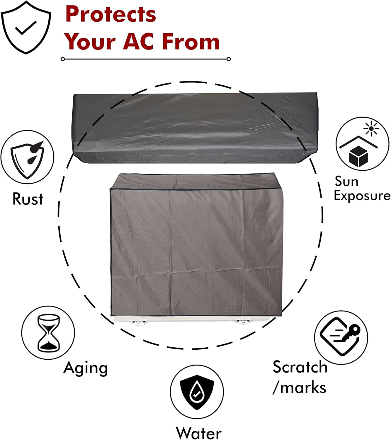 Waterproof and Dust Proof Split AC Cover for 1, 1.5 Ton Split AC