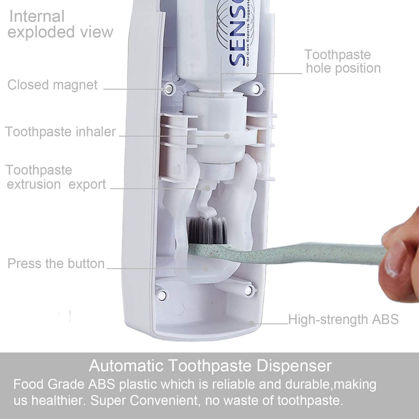 Tooth Paste Dispenser with Toothbrush Holder