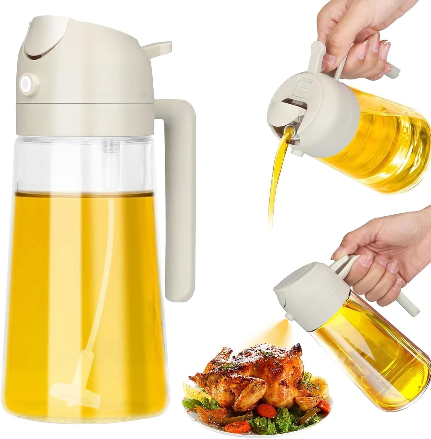 Kitchen Maiden 2 in 1 Oil Dispenser, 2 in 1 Oil Dispenser and Oil Sprayer