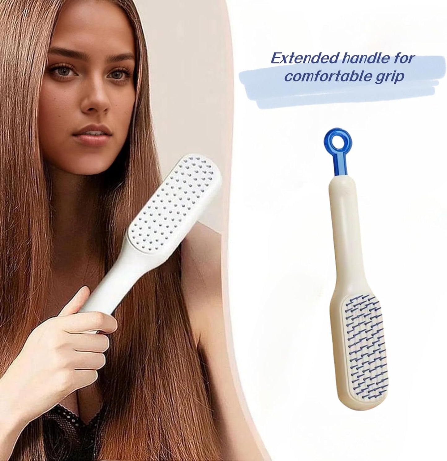 Self-Cleaning Hair Brush,  Anti-Static Massage Comb, Telescopic Magic Comb for Scalp Cleaning,