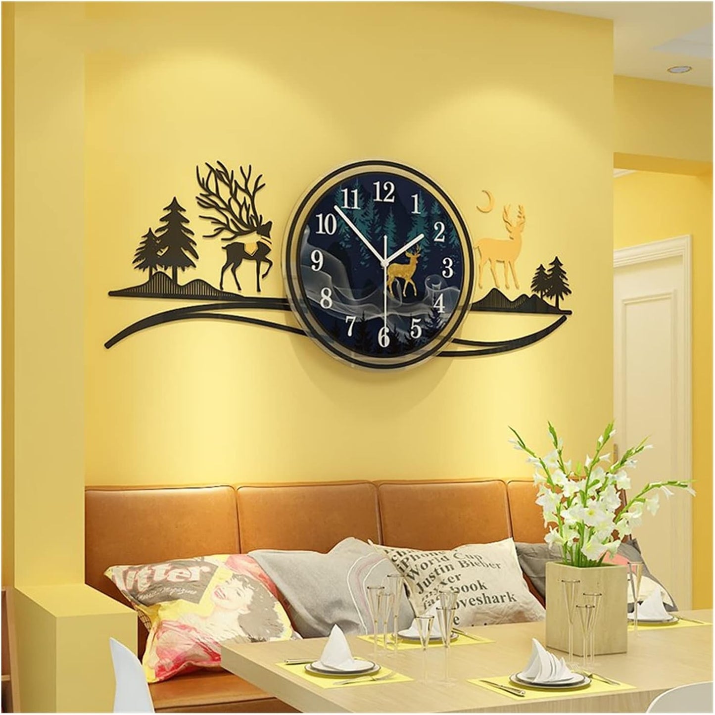 Forest Figure Deer 3d Wall Clock