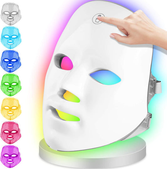 LED Light Therapy Face Mask, 7 Colors Light Therapy Mask Beauty Photon Therapy Mask for Face Skin Rejuvenation