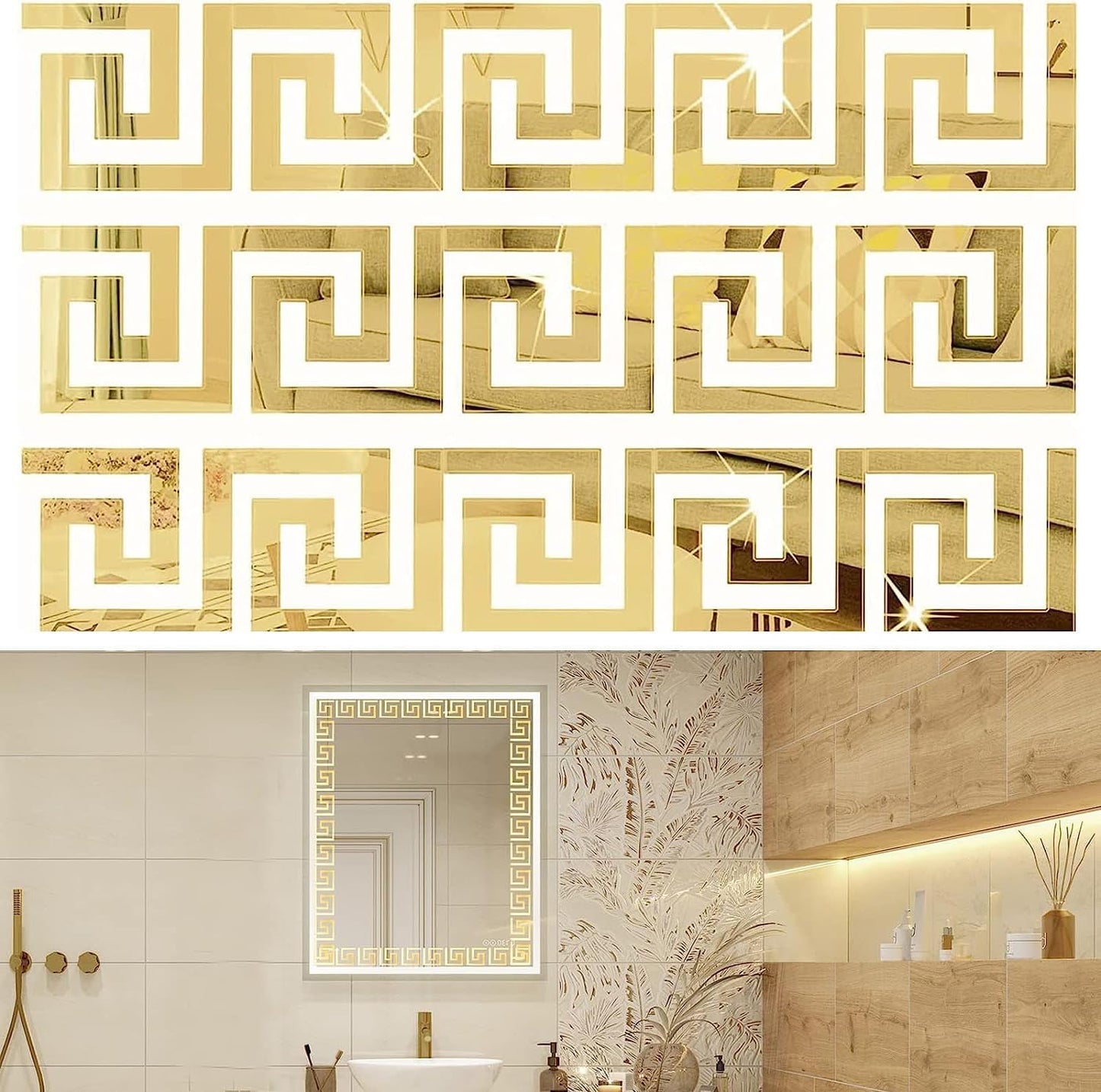 Gold Mirror Border Self adhesive Stickers