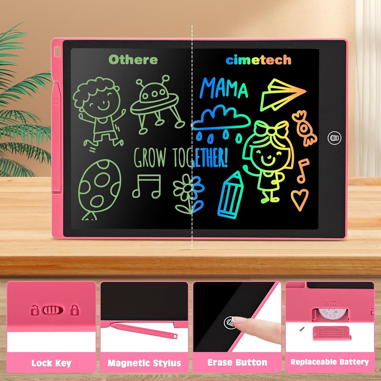 Writing Pad, 12-Inch LCD Writing Tablet Colorful Screen Graphic Tablets