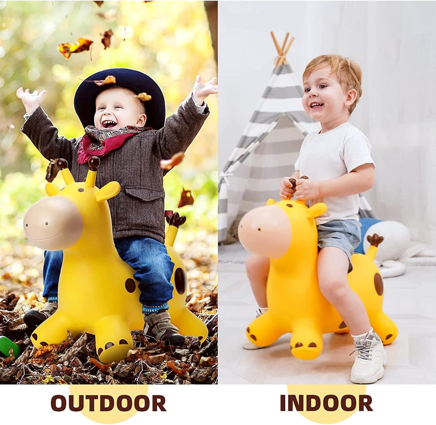 Kids Music Animal Jumbo Inflatable Air Pvc Hopper Jumping Toy