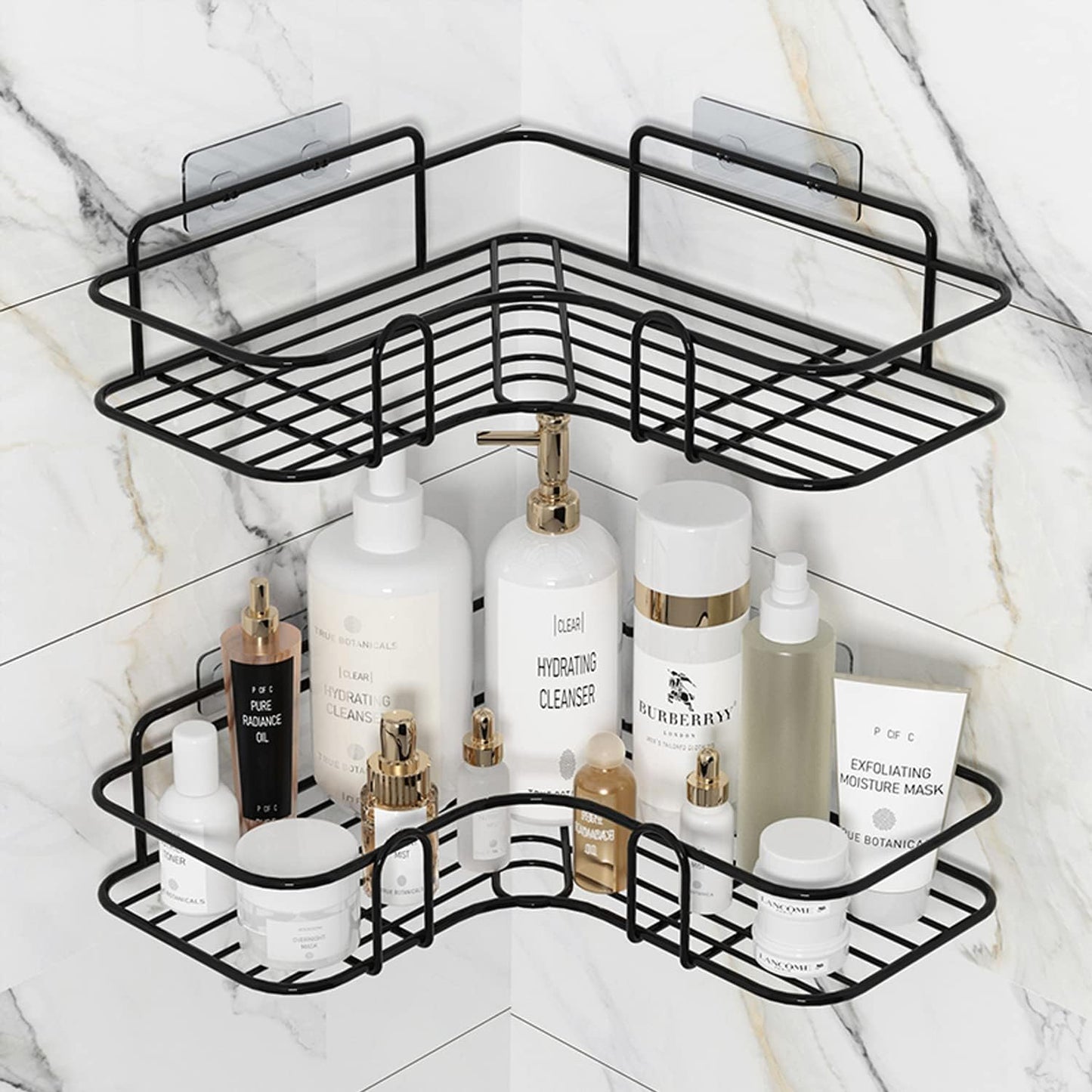 Corner Shower Caddy Shelf Rack Storage, Adhesive No Drilling, Rustproof