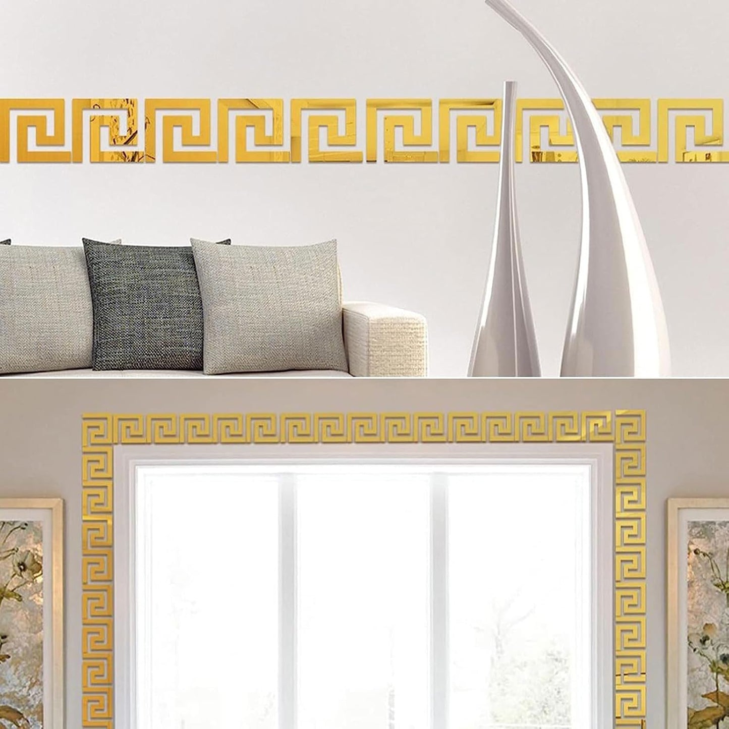 Gold Mirror Border Self adhesive Stickers