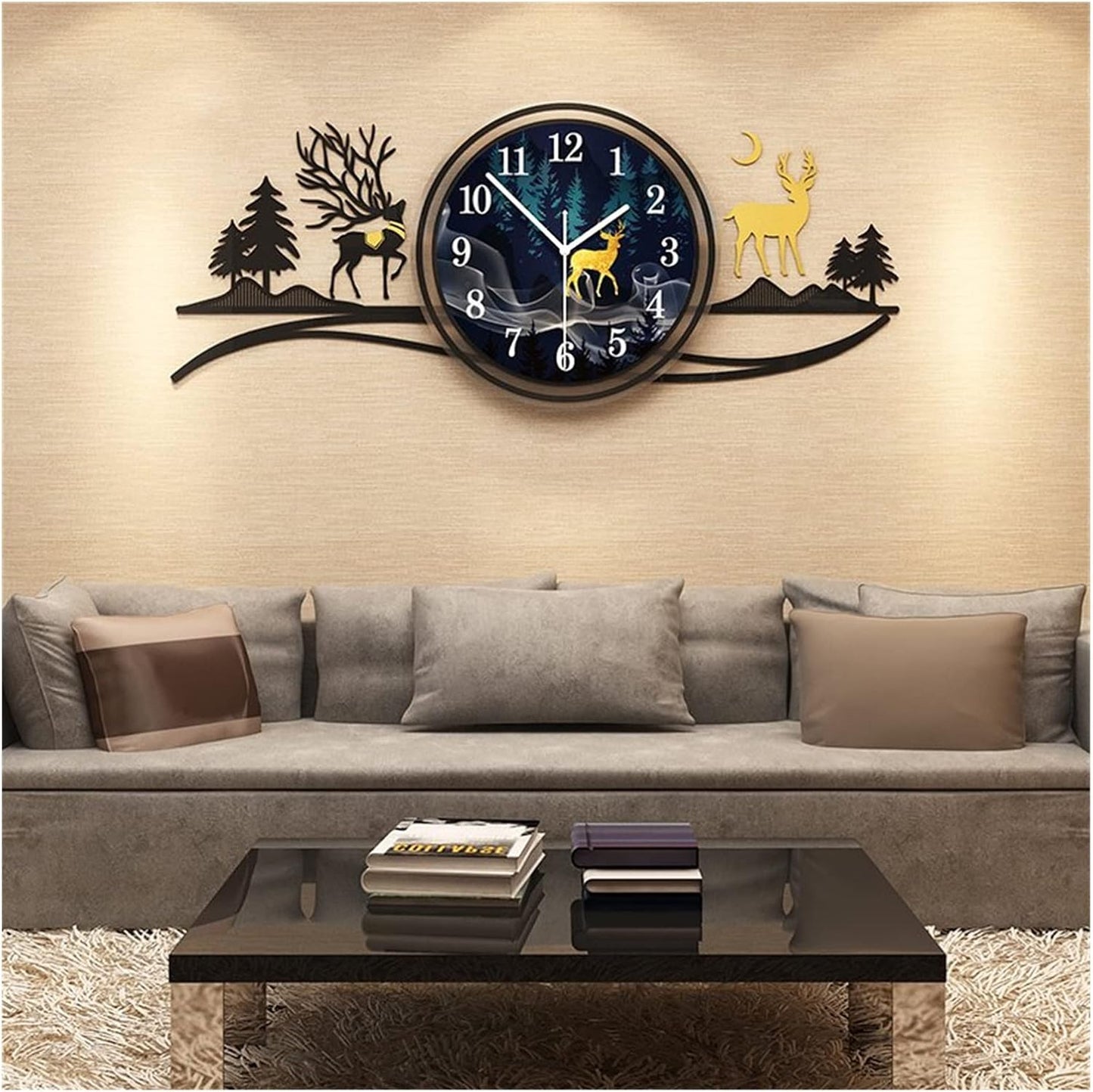 Forest Figure Deer 3d Wall Clock