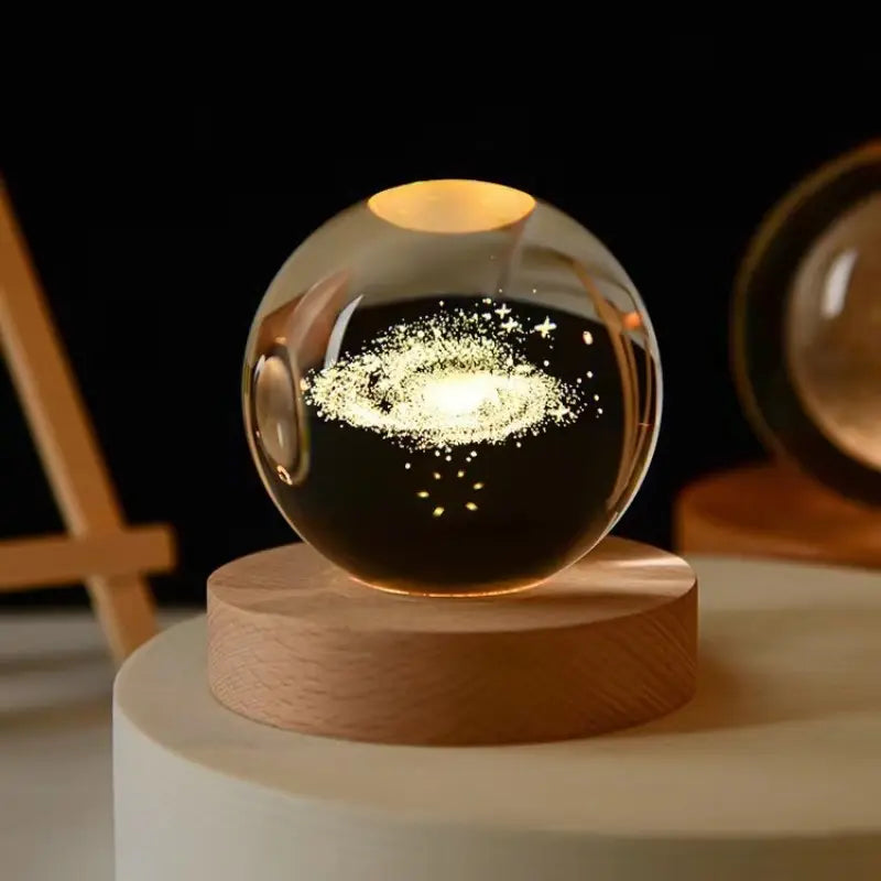 3D Crystal Ball LED Lamp with Laser Engraving.