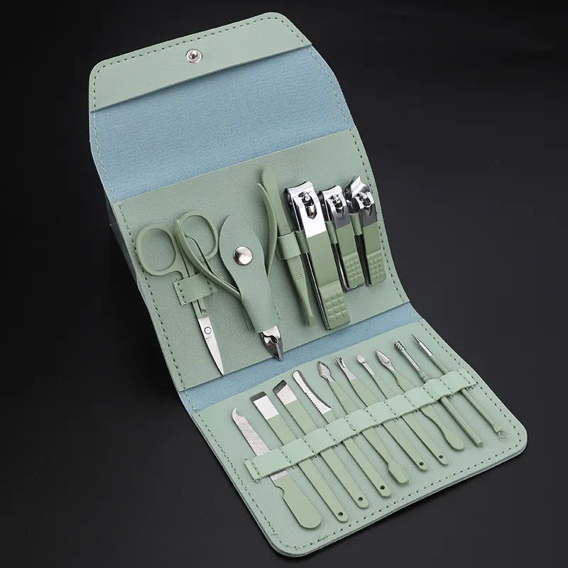 Manicure Kit Professional Stainless Manicure Set 16pcs Nail Clippers Cutter Kit Nail Art Kit