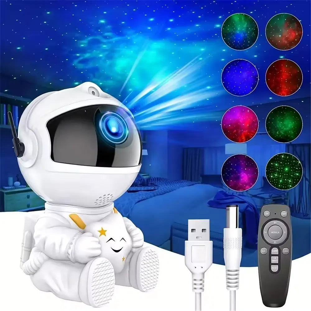 Astronaut Galaxy Light Projector, Remote Control and 360°Rotation Magnetic Head