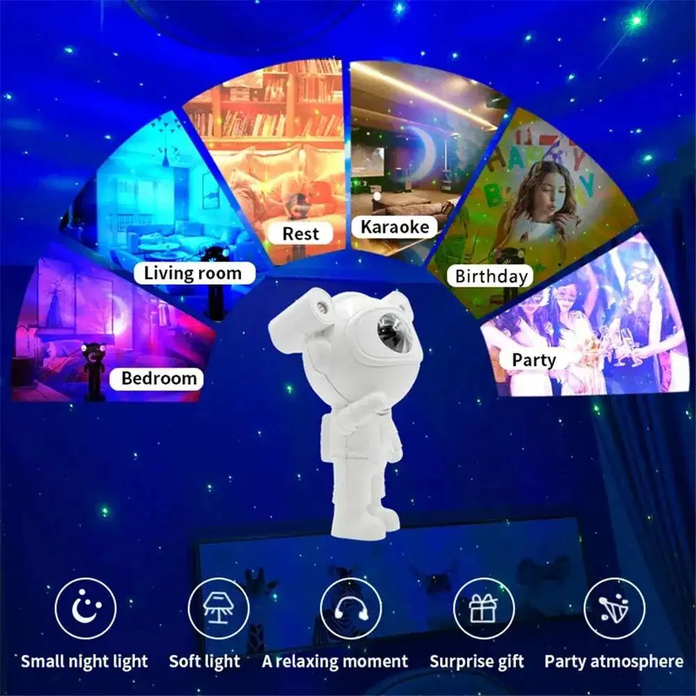 Astronaut Galaxy Light Projector, Remote Control and 360°Rotation Magnetic Head